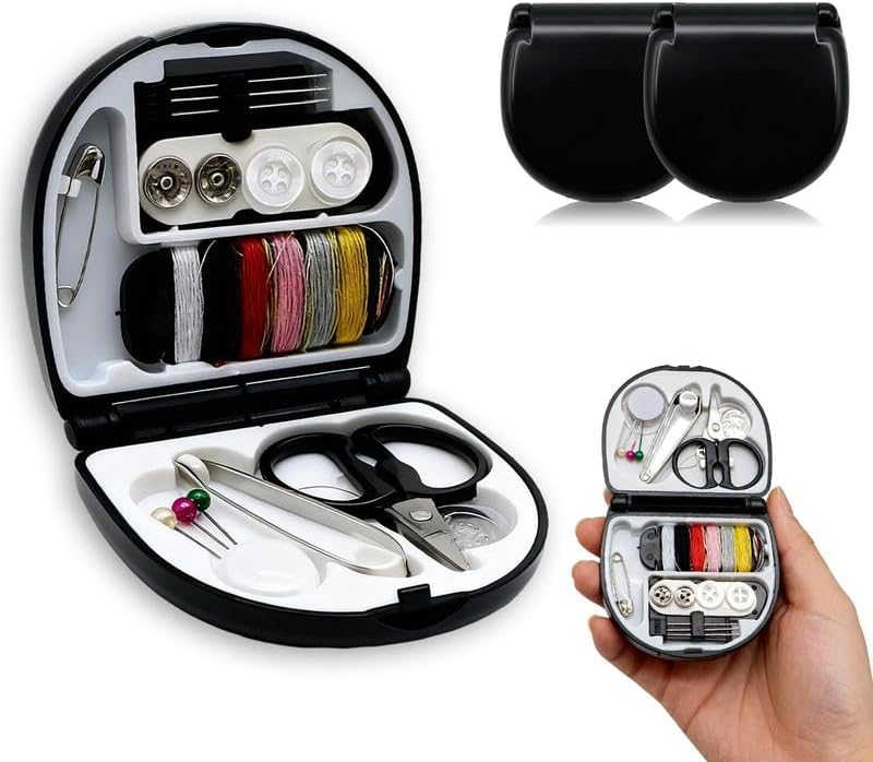 Black Mini Travel Sewing Kits, Pack of 2