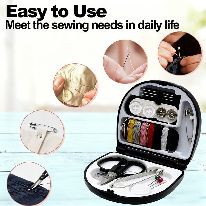 Black Mini Travel Sewing Kits, Pack of 2 - Image 5