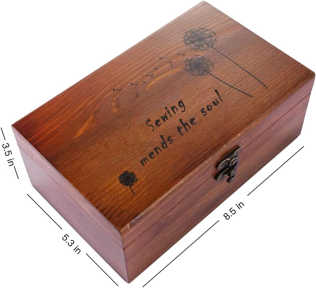 Wooden Sewing Kit with 24 Thread Colors - Image 2