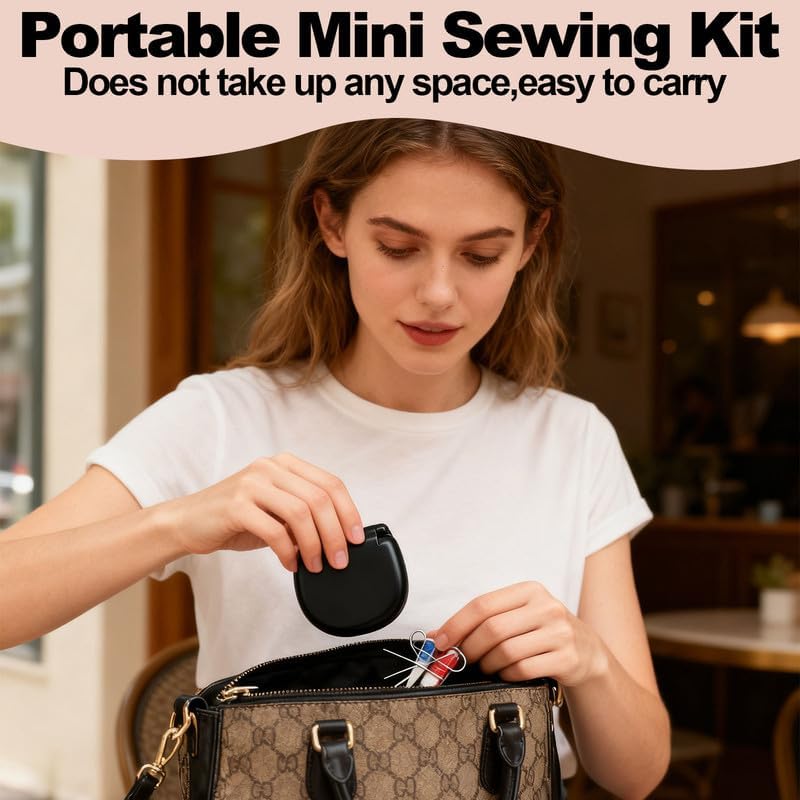 Black Mini Travel Sewing Kits, Pack of 2 - Image 3