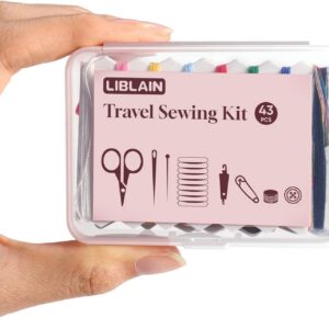 Mini Sewing Kit with Large-Eye Needles, 43 Pieces