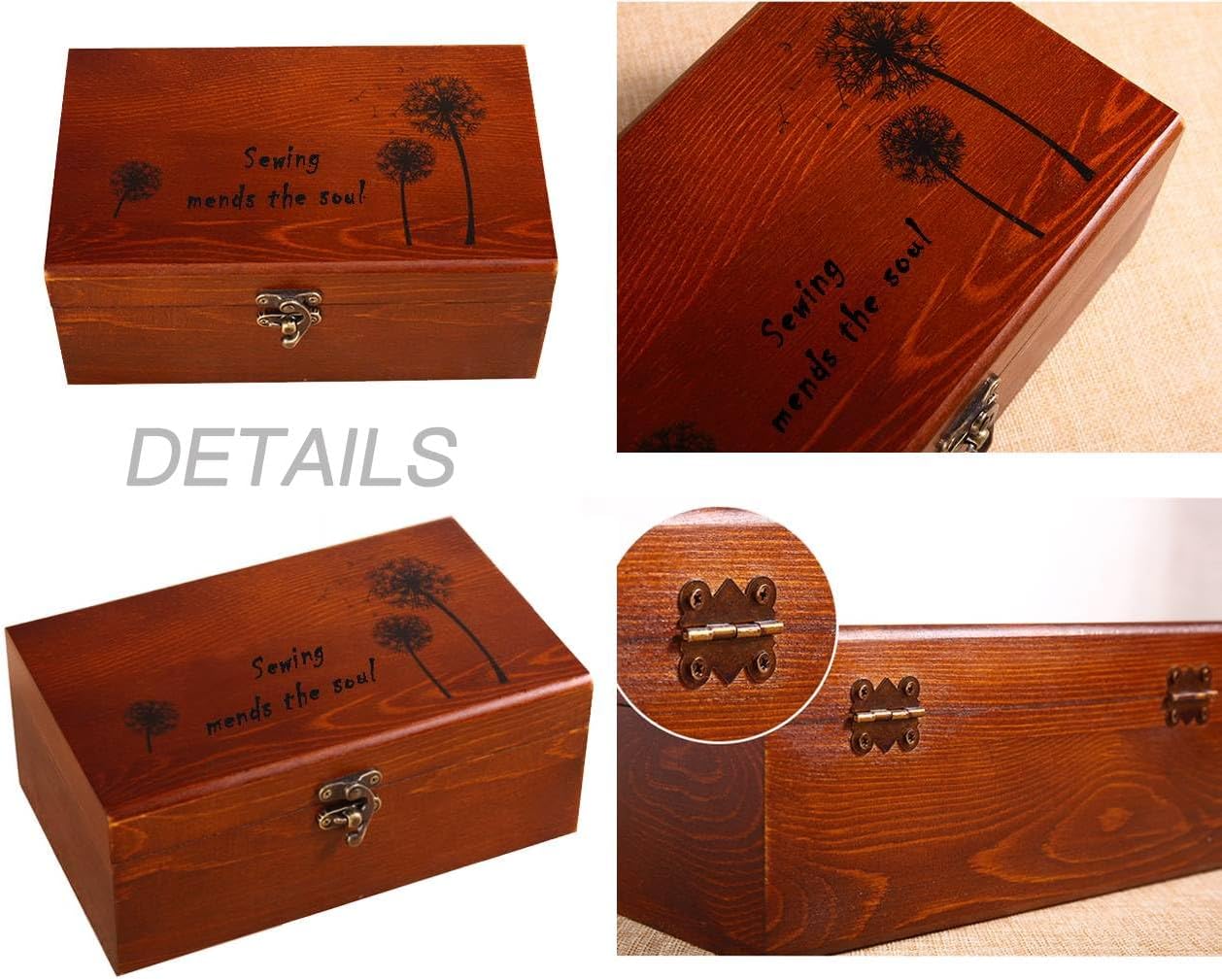 Wooden Sewing Kit with 24 Thread Colors - Image 7
