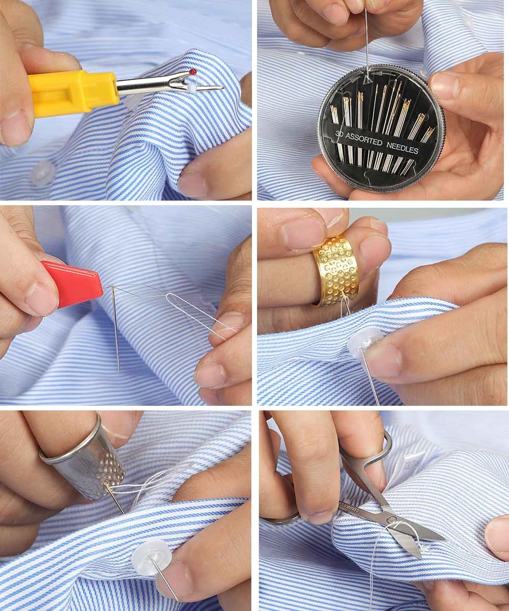 Hand Sewing Kit with Leather Case, 232 Pieces - Image 7