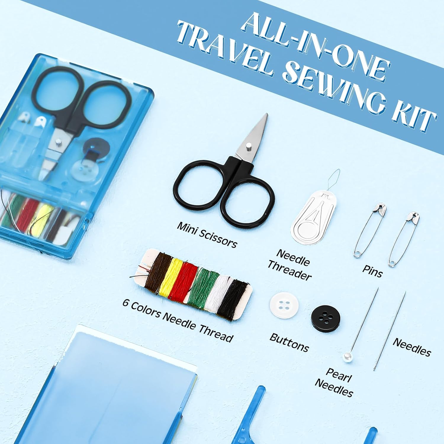 Mini Sewing Kits with Scissors, Pack of 25 - Image 3