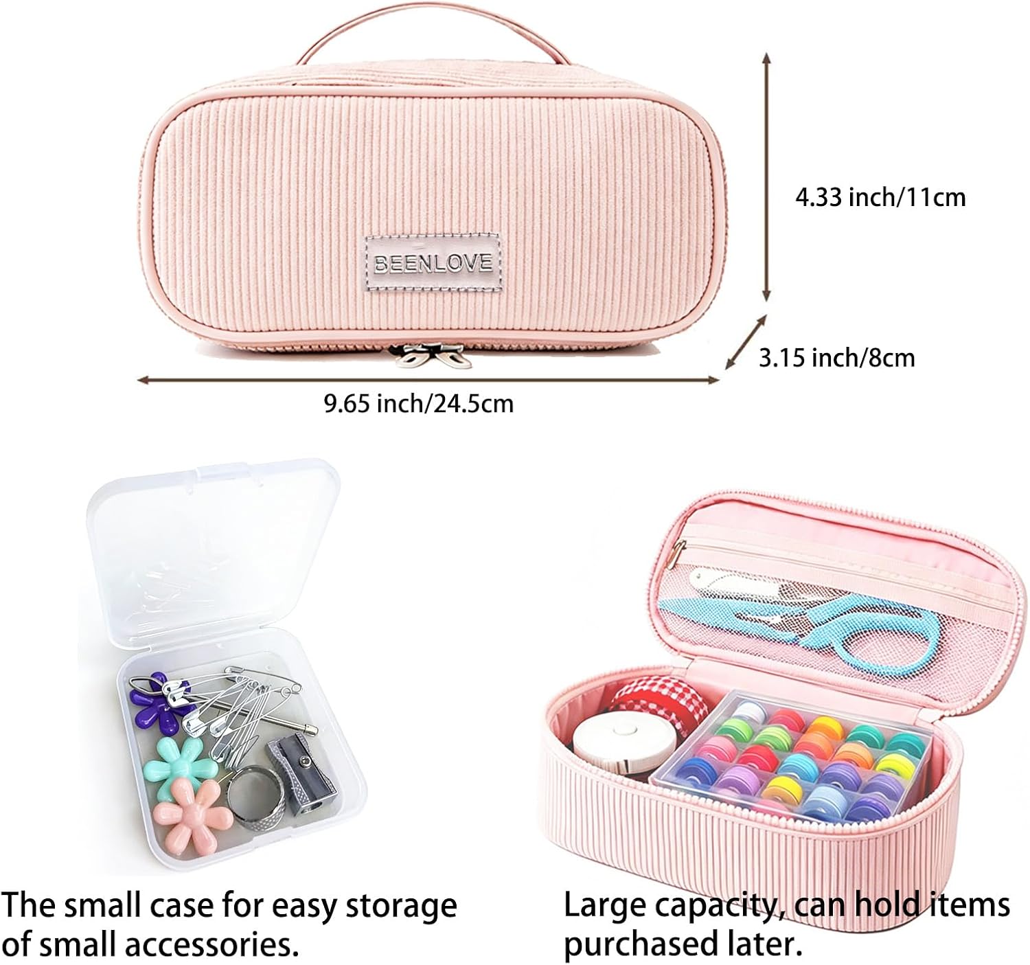 Sewing Kit with Divided Storage Bag, Off White - Image 8