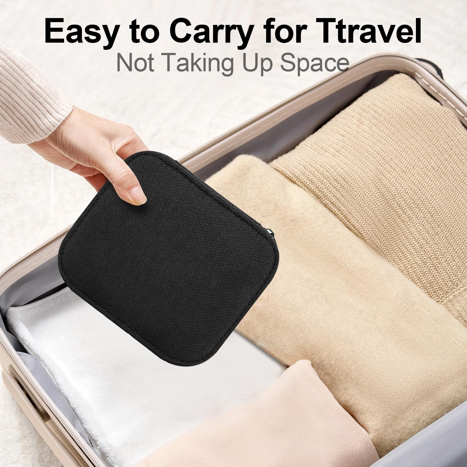 Travel Sewing Kit with 14 Thread Colors, Beige - Image 3