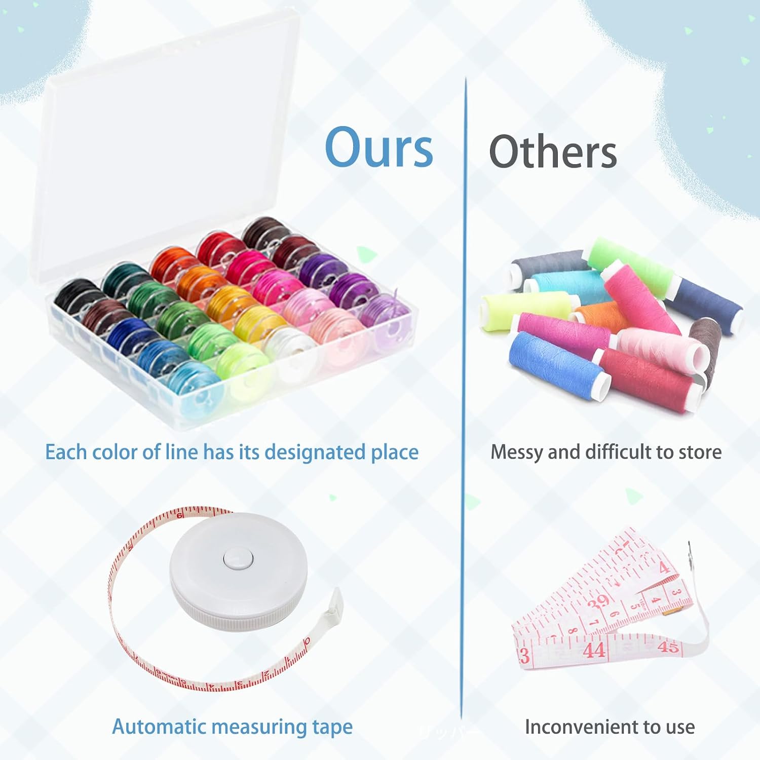Sewing Kit with Divided Storage Bag, Off White - Image 5