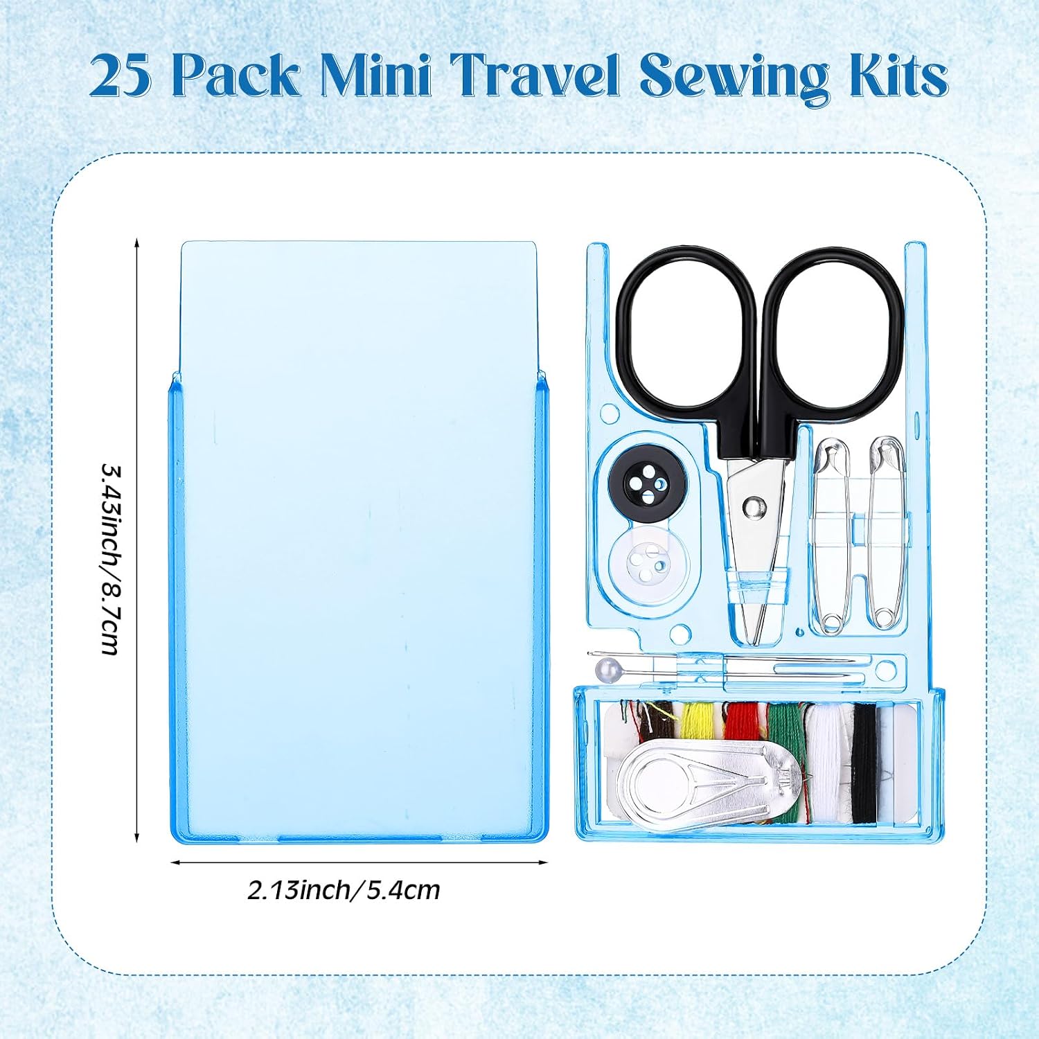 Mini Sewing Kits with Scissors, Pack of 25 - Image 2