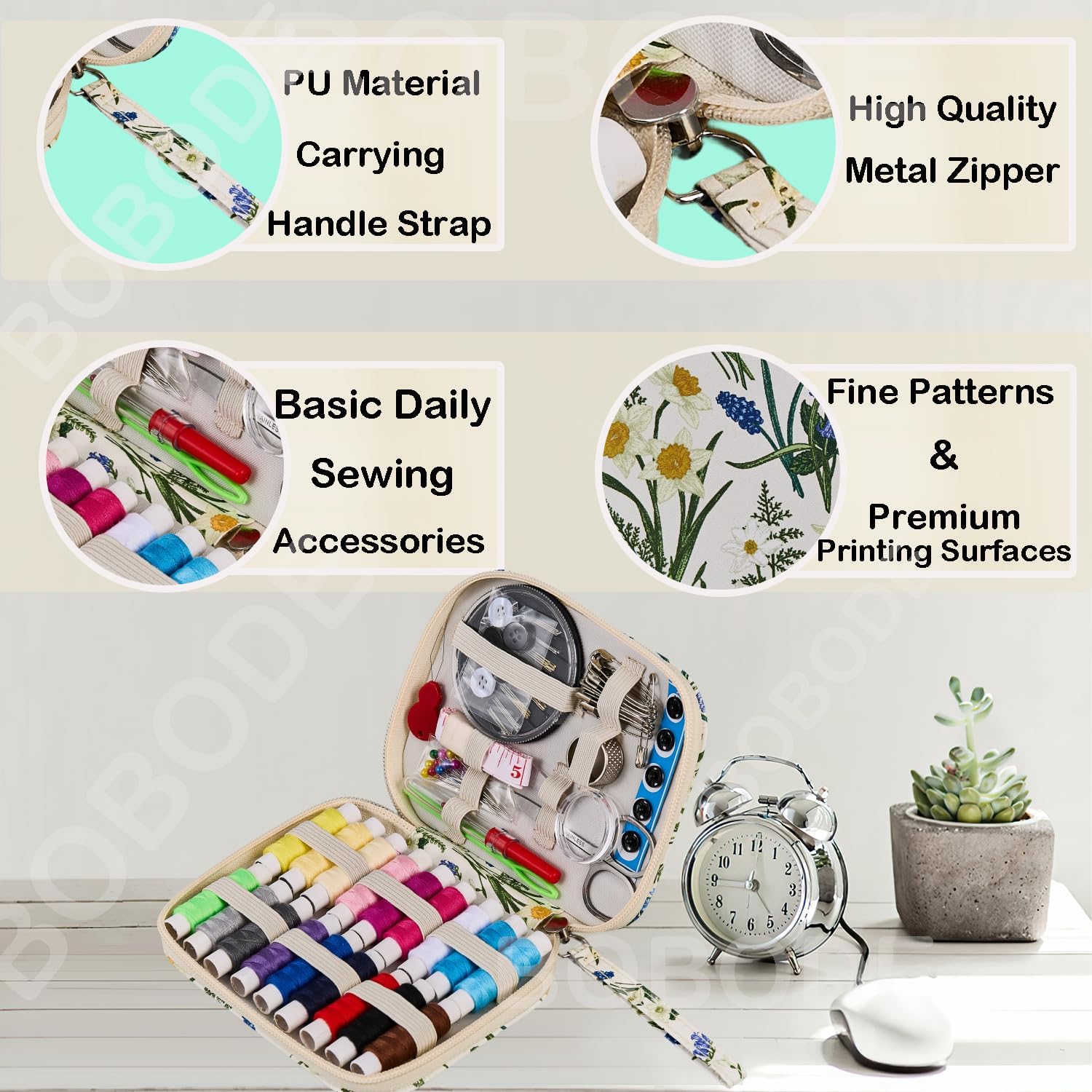 Bluebell Sewing Kit with Zipper Case, 87 Pieces - Image 4