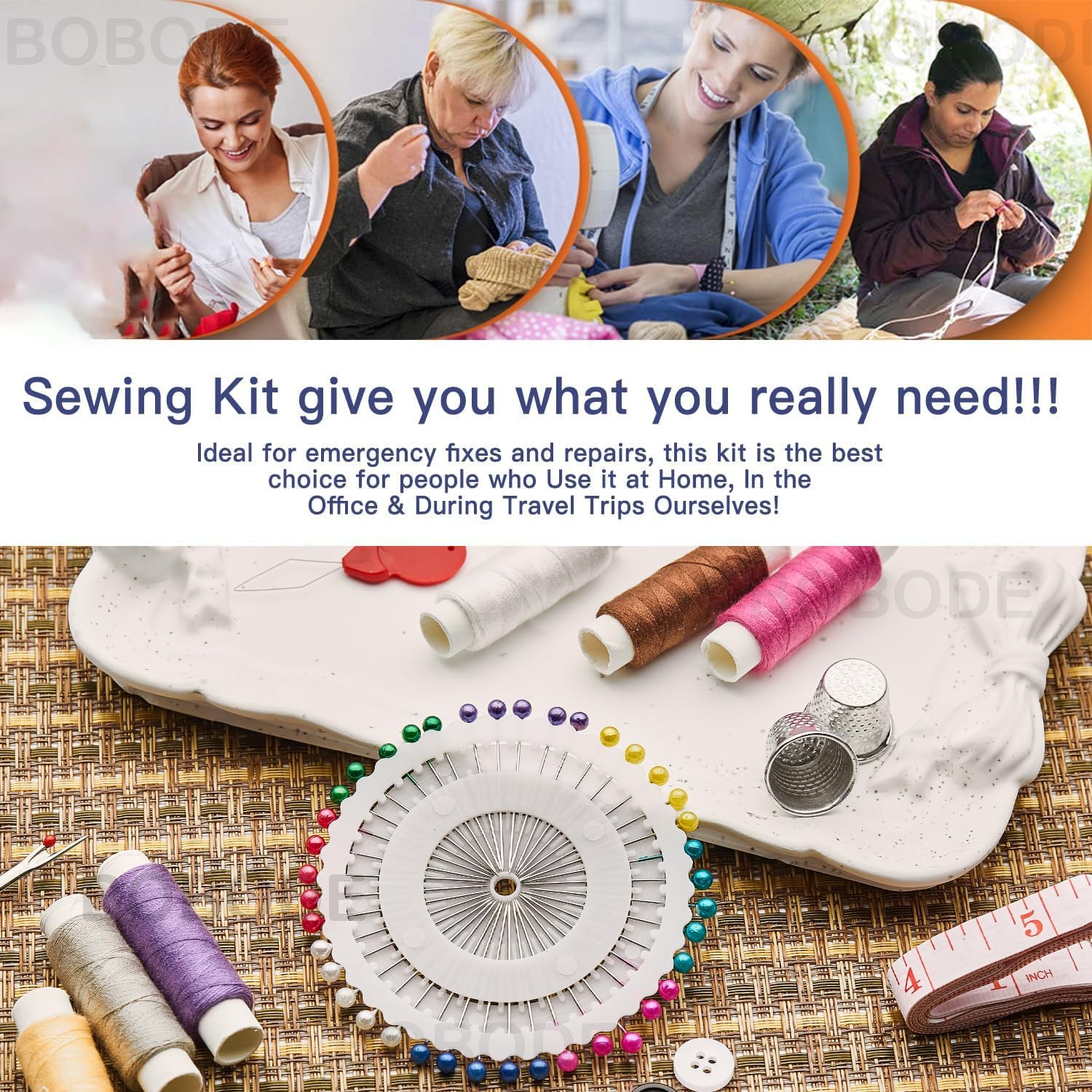 Bluebell Sewing Kit with Zipper Case, 87 Pieces - Image 6