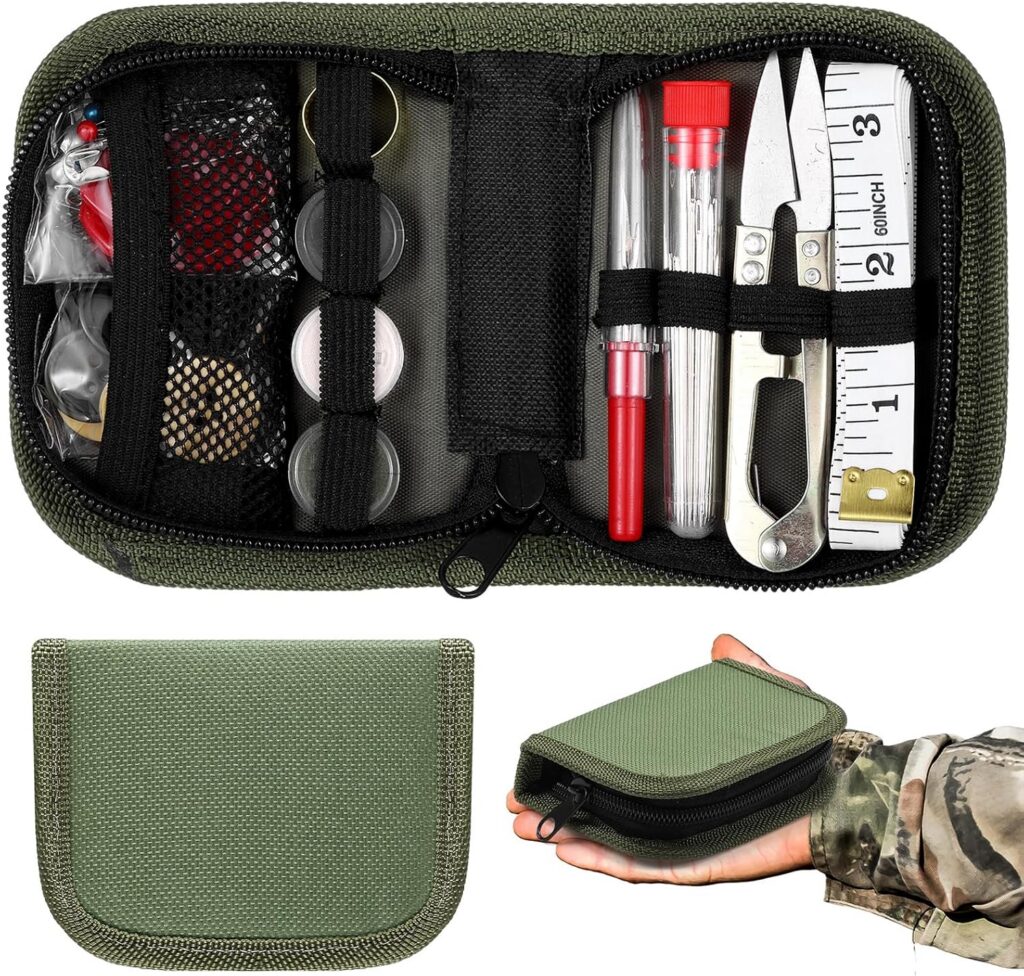 Field Sewing Repair Kit in Army Green Case