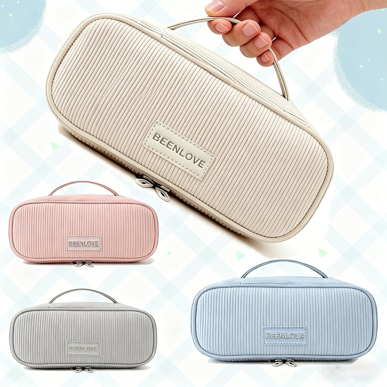 Sewing Kit with Divided Storage Bag, Off White - Image 3