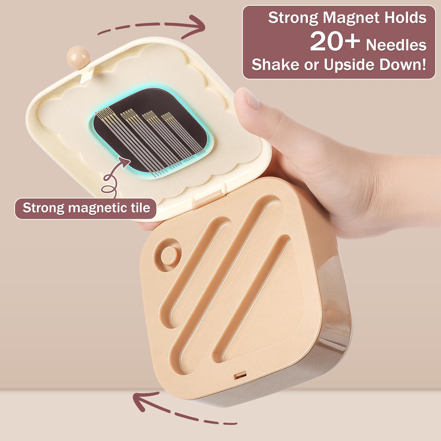 Two-Layer Cookie Sewing Kit with Magnetic Needle Holder - Image 3