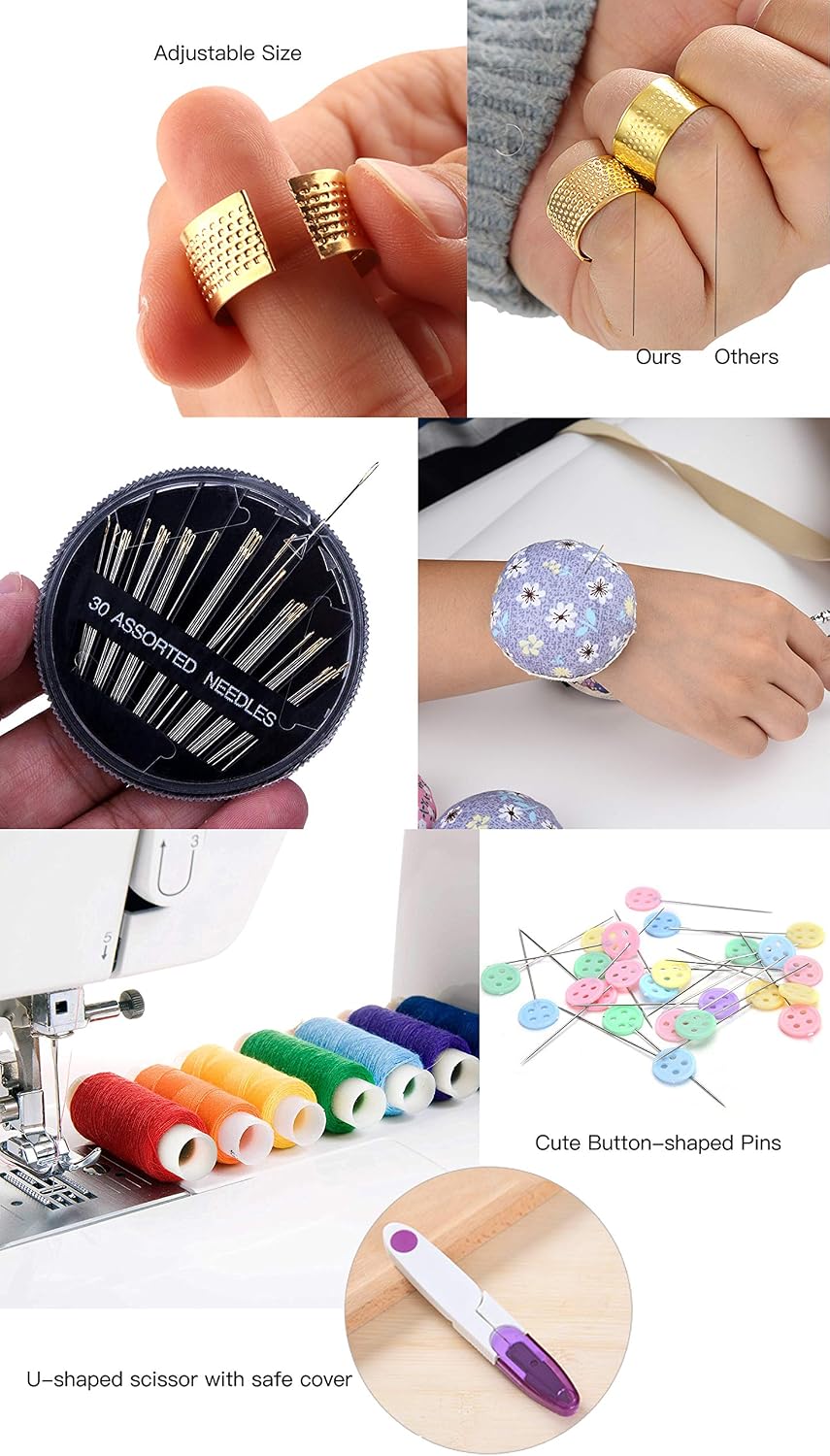 Wooden Sewing Kit with 24 Thread Colors - Image 6